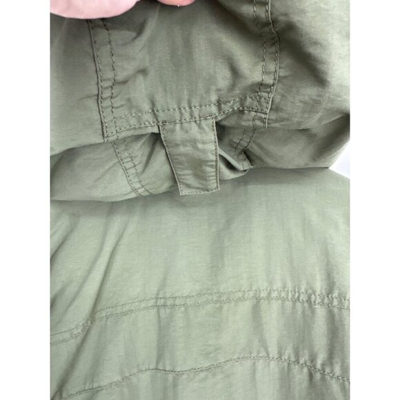 Eddie Bauer Nylon Mountain Parka Olive Green Embroidered Logo 90s Size XL - Picture 9 of 15